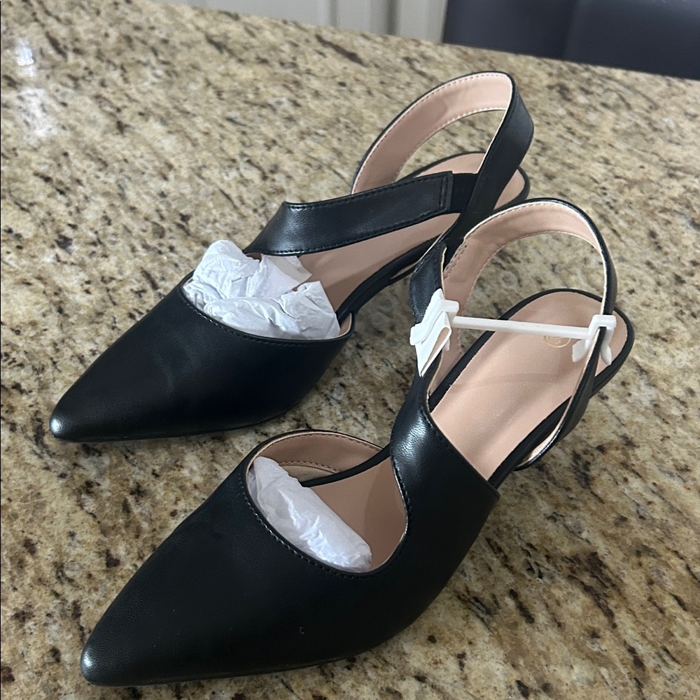Chic Black Slingback Heels for Women